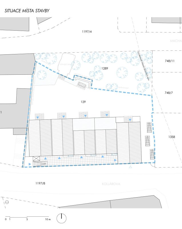 Sociální byty obce Bílovice nad Svitavou, ČTYŘSTĚN architekti / Milan Joja, Karel Kubza, Tomáš Págo, situace