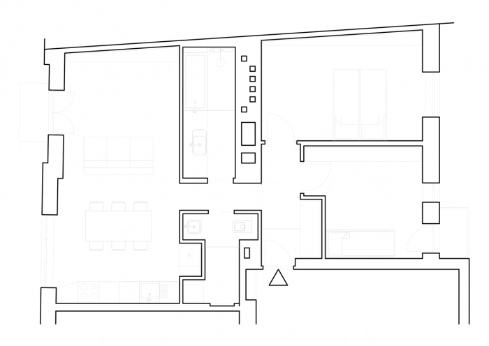 ECHOROST ARCHITEKTI, Byt Bulovka, půdorys, nový stav – foto