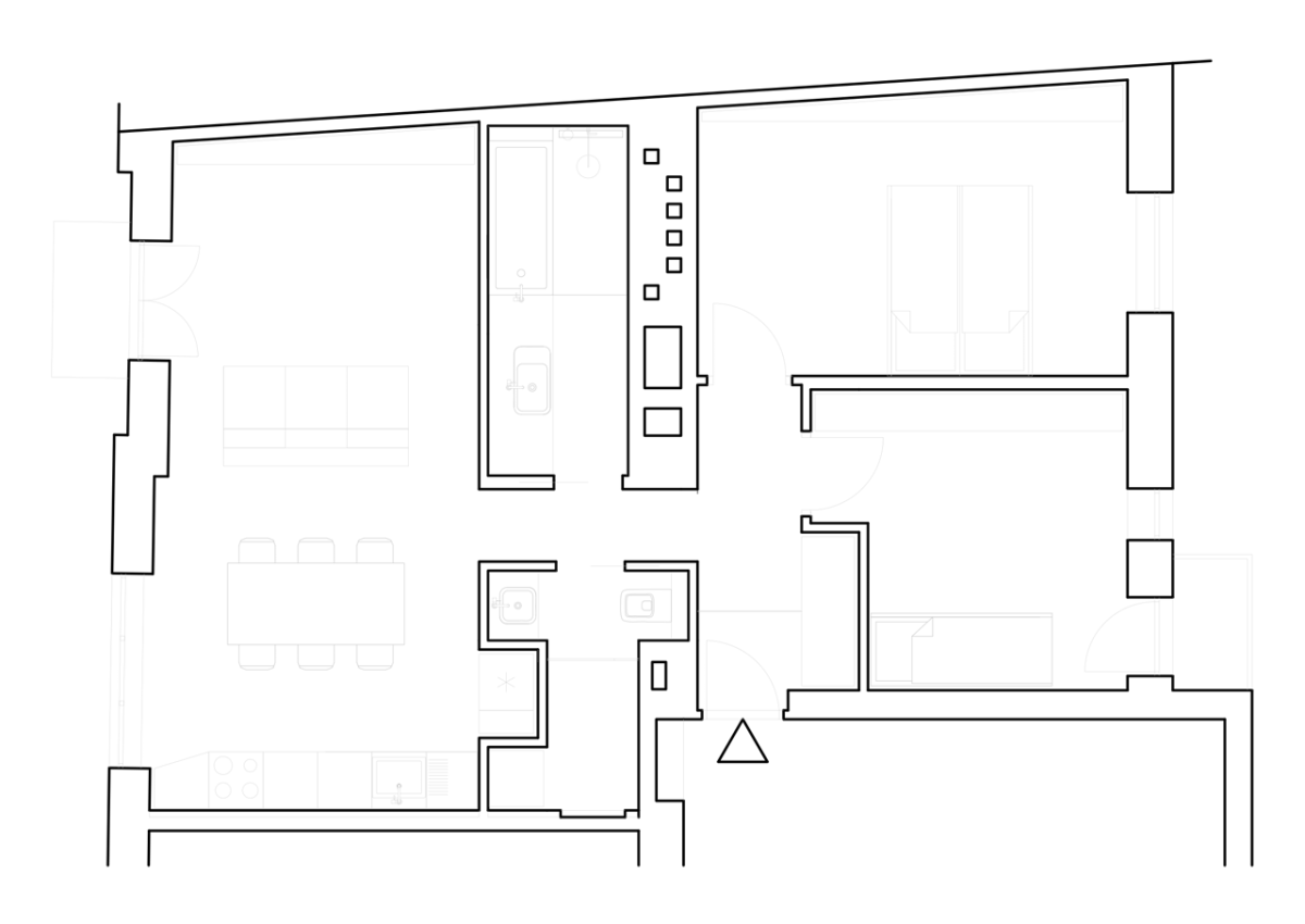 ECHOROST ARCHITEKTI, Byt Bulovka, půdorys, nový stav – foto