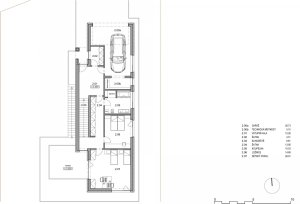 Rodinný dům na Červeném Kopci IV, ROSA - ARCHITEKT - půdorys vstupního podlaží s ložnicemi