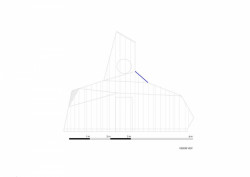 Archaeus, horská bouda a(l)titude, západní fasáda, výkres