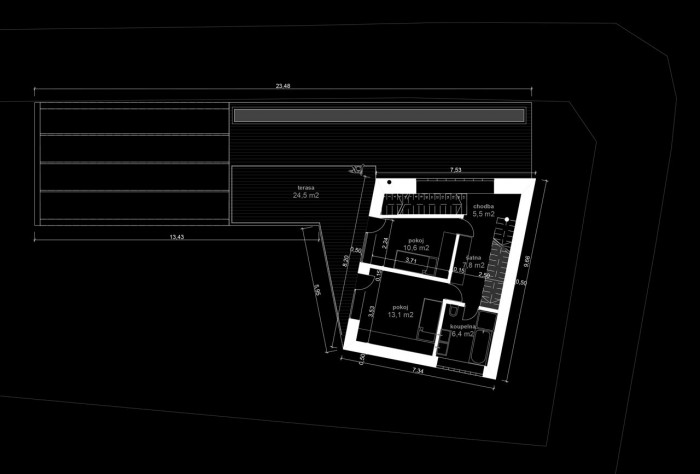 ARCHITEKTURA s. r. o., RD Braník, půdorys 2. NP - foto