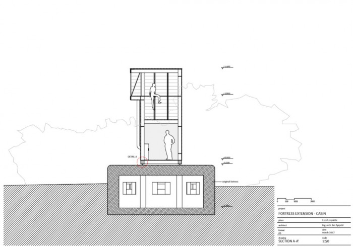 Útulna, řez_AA, Jan Tyrpekl