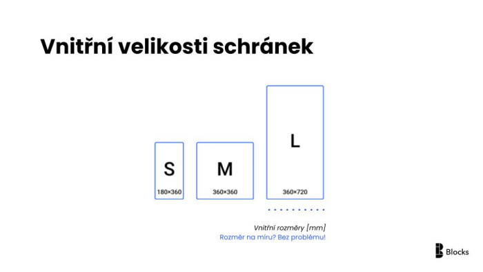 Blocks lockers vnitřní rozměry schránek