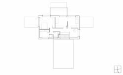 Mimosa Architekti, Rodinný dům v Bohumilči, půdorys 2. NP – foto