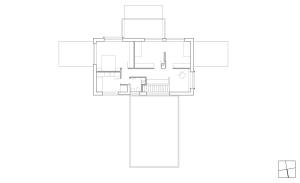 Mimosa Architekti, Rodinný dům v Bohumilči, půdorys 2. NP – foto