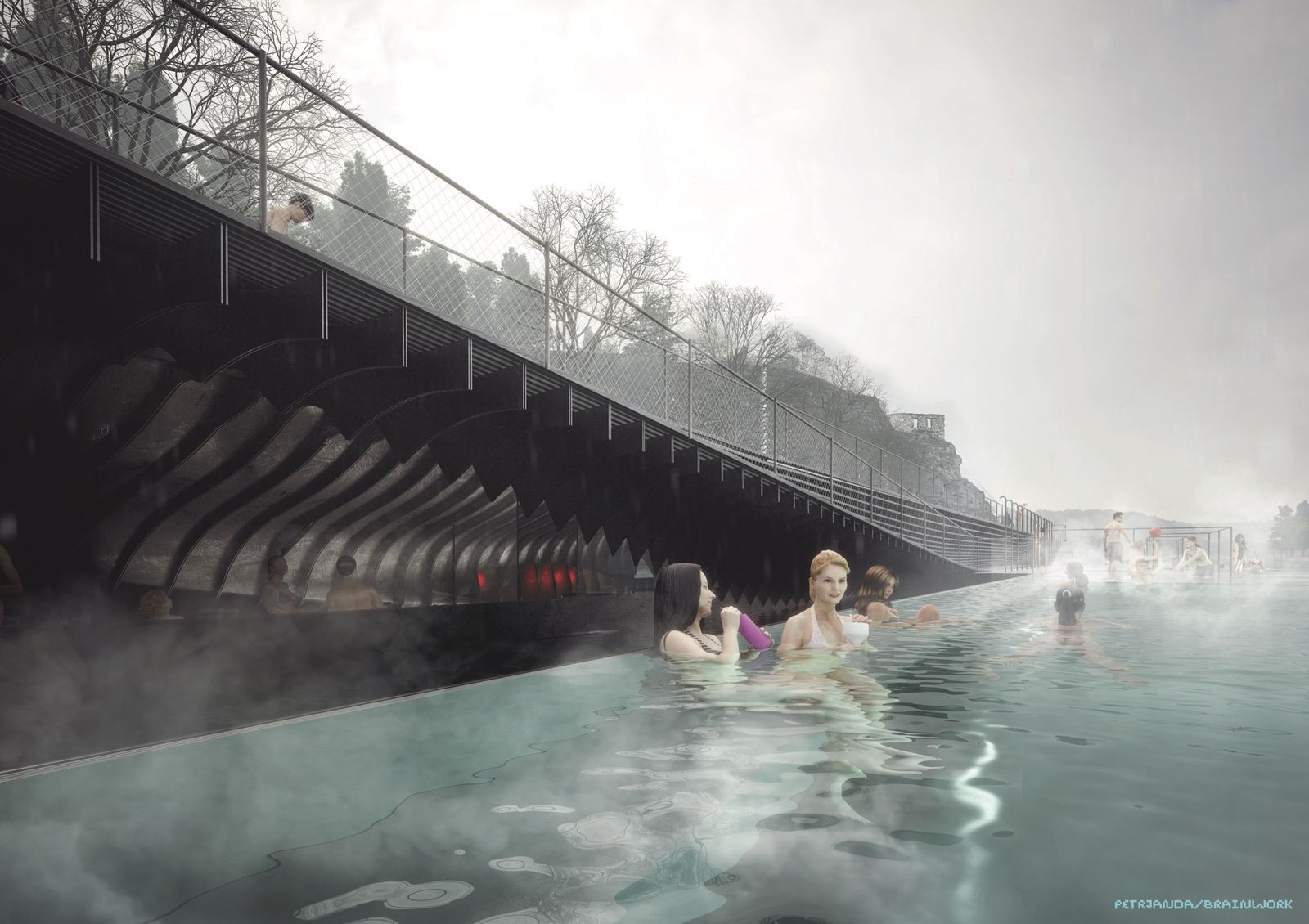 Plovoucí lázně na Rašínově nábřeží, Petr Janda/Brainwork