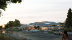 Vizualizace uhlíkově neutrálního technologického centra od studia BIG