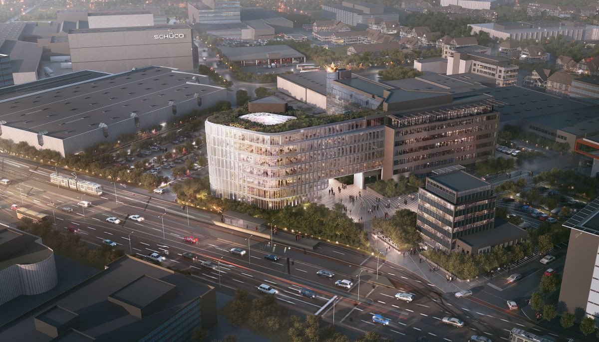 Návrh nové centrály firmy Schüco, 3XN
