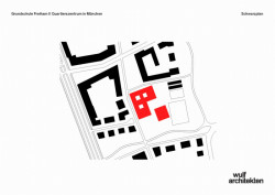 Čtyři modulární školy v Mnichově, schwarzplan, Wulf architekten