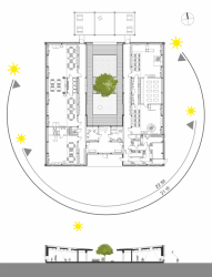 XYstudio, Kindergarten Yellow Elephant, půdorys a řez – foto