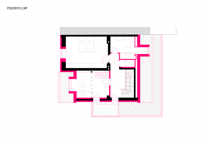 ARCHANTI, Rekonstrukce rodinného domu v Brně, půdorys 2. NP – foto