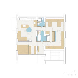 Půdorys ("Open space" byt v Hodoníně od Atel!er)