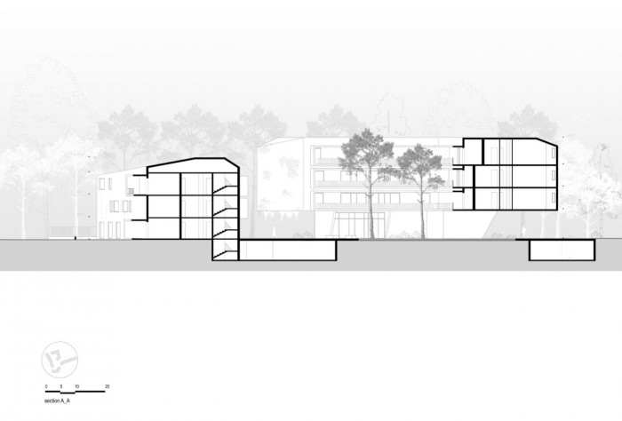 Studie bytových domů Sokolov, řez, Petr Tuček, object-e