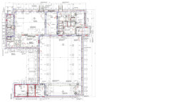 Půdorys 1NP (Lidový dům Zaječov, IO Studio)