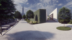 Vizualizace - smuteční síň v Horním Benešově