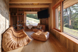 Výhledy z obývacího pokoje (Chalupa Wunderbaude, A1Architects)