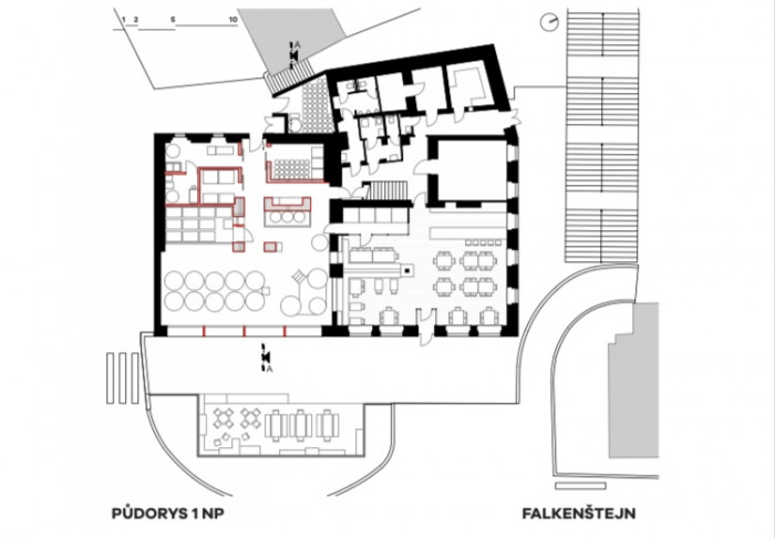 Pivovar Falkenštejn, Atelier Hoffman, půdorys 1NP