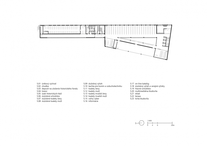 Patrik Kovaľ, Štátna vedecká knižnica v Prešove, půdorys 5. NP – foto