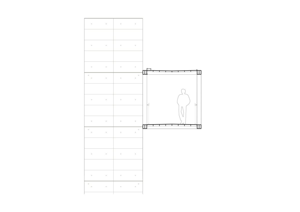 Lávka v Litomyšli od EHL & KOUMAR ARCHITEKTI: Detail příčný řez