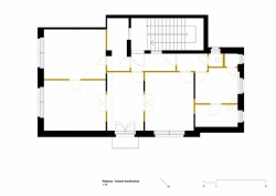 KZM - Rekonstrukce bytu, půdorys bouraných konstrukcí, JRKVC