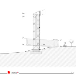 Řez (Rozhledna na Litomyšl, atelier-r)