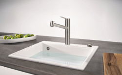 Keramický dřez MTK 610-58 v provedení Glacier a celonerezová baterie FC 6389 TANGO NEO