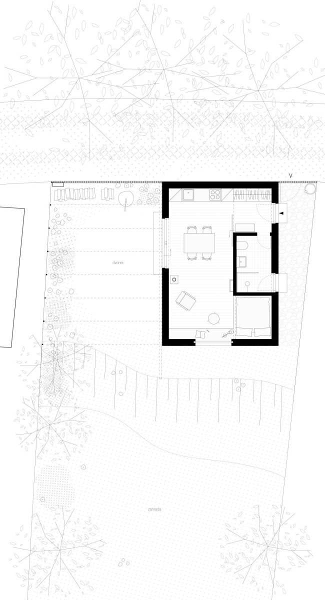 Chata v Sušici, BYRÓ architekti: Půdorys