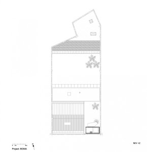 Přestavba industriální budovy na rodinný dům v Gentu, NU architectuuratelier, půdorys