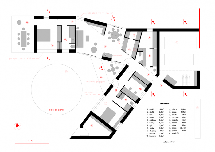 ZETTE atelier, RD nůžky, půdorys – foto