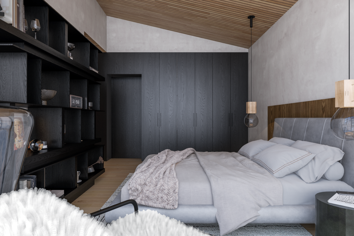 Návrh apartmánu Na Klecandě v Krkonoších od Terezy Stambolijské