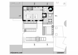 Bývalá Výrobna uzenin v Nuslích, Atelier Hoffman, půdorys 2NP