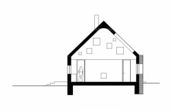 Chata na Vysočině, řez, Urban Čelikovský architekti