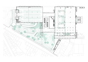 Situace (Transformace Výstavního paláce v Charleroi CHAPEX; AgwA a architecten jan de vylder inge vinck)