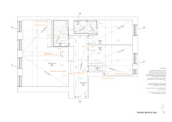 Původní půdorys bytu (Byt v Karlíně; momentura)