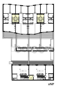 Bytový dům Sámova, Znamení čtyř - architekti, půdorys 2NP