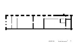 Půdorys - původní stav (Quis Yoga Studio v Praze-Petřinách, MENU architekti)