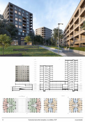 Bytový komplex Andromeda v Košících, soutěžní panel, re:architekti