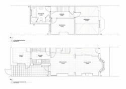 ASSEMBLE, renovace čtyř ulic v Granby Street, 1.NP a 2.NP jednoho z domů, výkres