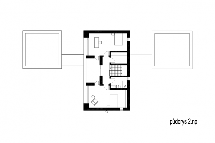 ADR s. r. o., Rodinný dům Klánovice, půdorys 2. NP – foto