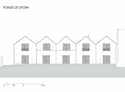 Sociální byty obce Bílovice nad Svitavou, ČTYŘSTĚN architekti / Milan Joja, Karel Kubza, Tomáš Págo, pohled ze dvora