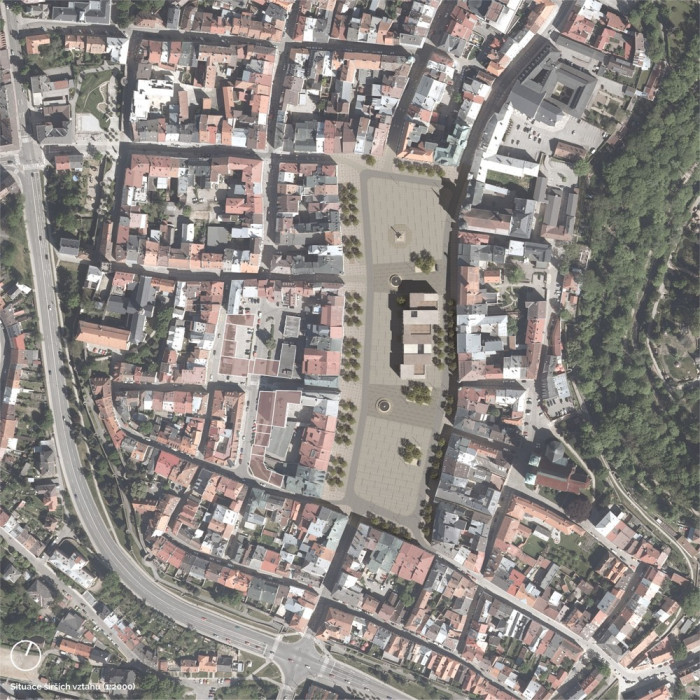 Revitalizace Masarykova náměstí v Jihlavě, situace širších vztahů, MCA atelier, s.r.o.