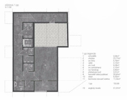 Památník Jana Palacha, RO_AR Szymon Rozwałka architects, půdorys 1. PP // 3. místo – foto