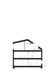 Řez (Rodinný dům v Senici na Hané, TŘI.ČTRNÁCT architekti)