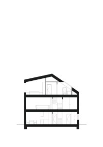 Řez (Rodinný dům v Senici na Hané, TŘI.ČTRNÁCT architekti)