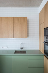 ...například kuchyňské linky. (Terasový dvojdům v Krči, martin cenek architecture)