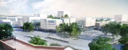 Budoucnost centra Brna: (designed by) Erick van Egeraat (NL), pohled na hlavní budovu nového nádraží na lokalitě pod Petrovem // finalista – foto