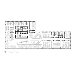 Půdorys 2. NP (Centrum výpočetní a datové vědy Bostonské univerzity, KPMB Architects)