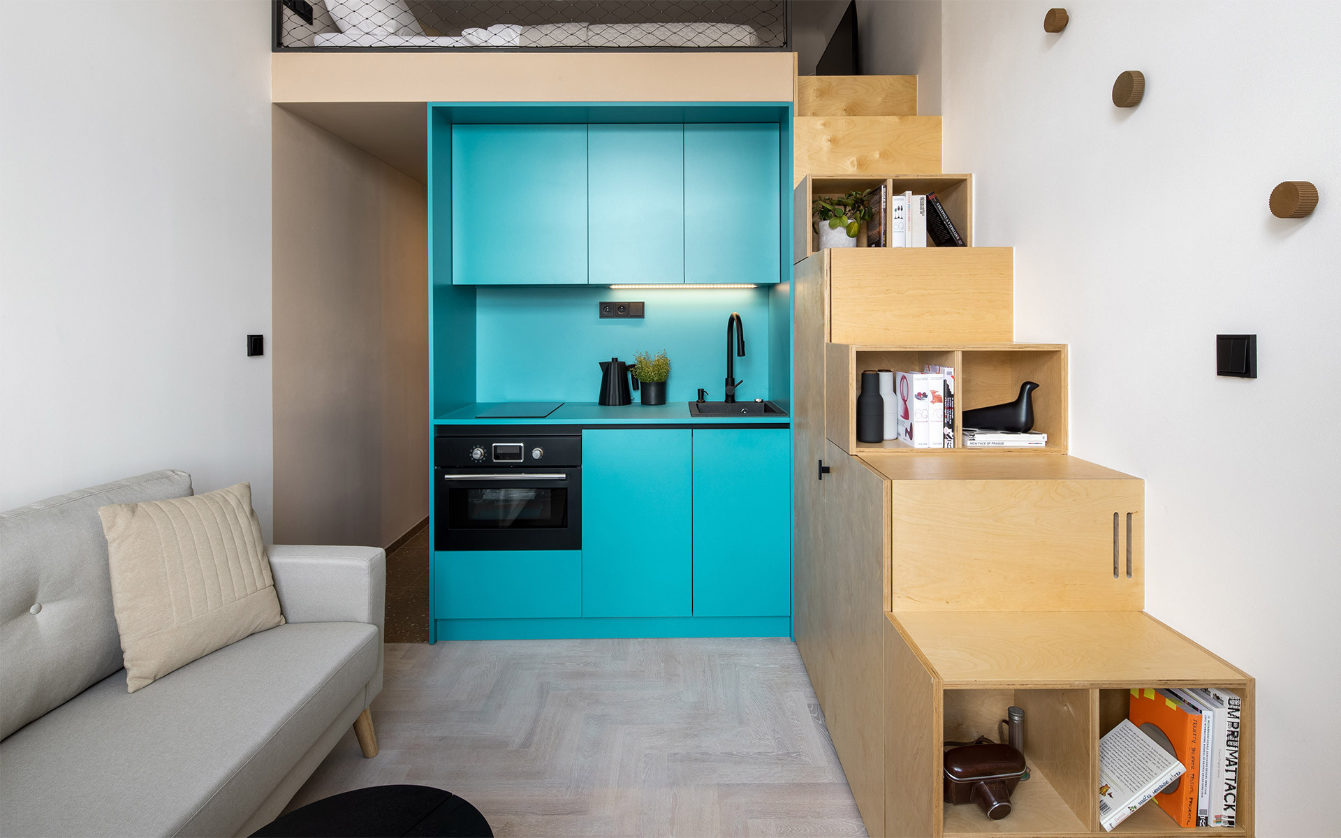 Garsonka "U Výstaviště" v Praze-Holešovicích od studia DesignPro