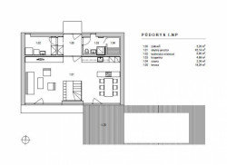 Kompaktní dům, půdorys 1NP, atelier38,